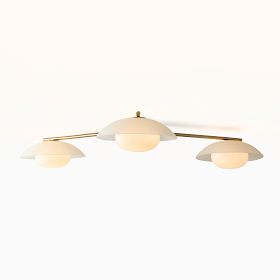 Shall品 Bezel 3-Light Glass Flush Mount - Modern Lighting Fixture
