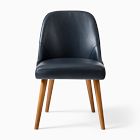 Mid-Century Leather Dining Chair - Wood Legs