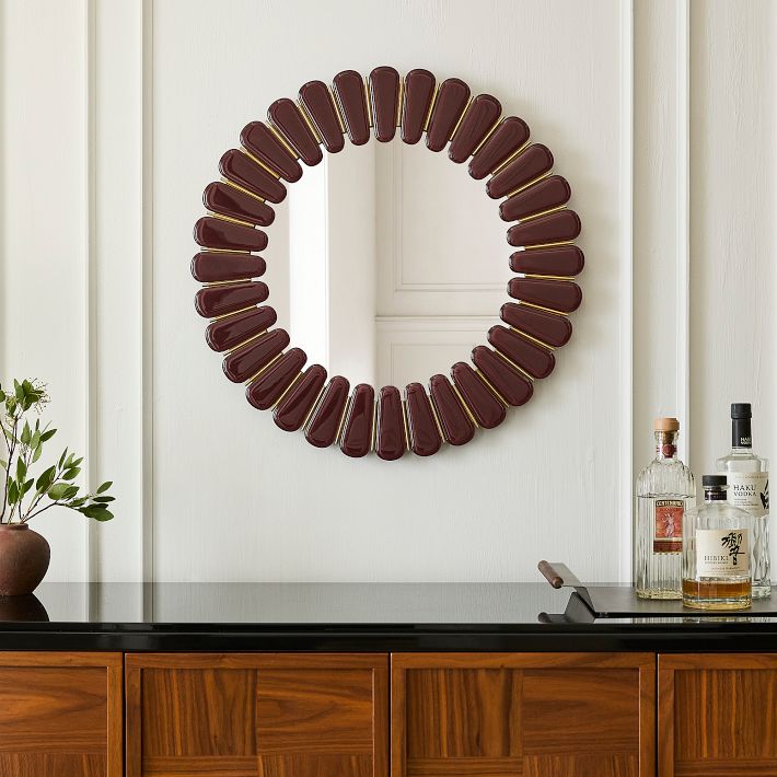 Pierce Ward Faceted Round Wall Mirror