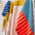 Organic Collage Stripe Beach/Pool Towel - Poppy