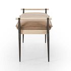 Oak &amp; Stainless Steel Leather Bench (59")