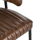 Chevron-style leather channels on brown seat