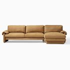 Parry Leather 2-Piece Chaise Sectional (123")