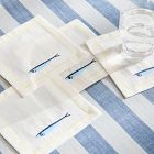 Sardine Embroidered Cocktail Napkin Sets