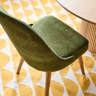 Mid-Century High Back Dining Chair - Wood Legs