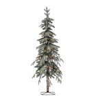 Pre-Lit Faux Natural Cut Flocked Alpine Tree
