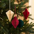 Red &amp; Green Paper Shape Ornaments (Set of 4)