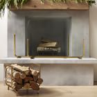Willow Fireplace Log Holder &amp; Screen Set