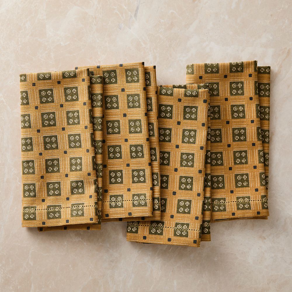 Pierce & Ward Printed Napkin Sets - Golden Oak, Set of 4