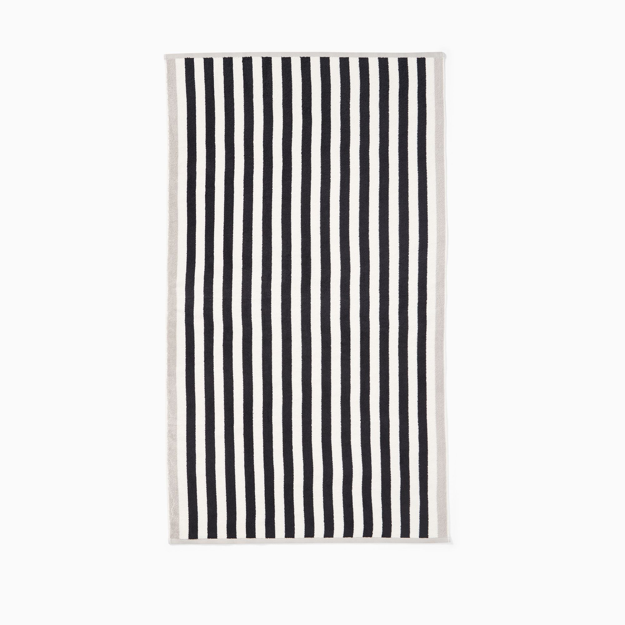 Biarritz Woven Stripe Beach Towel - 40" x70", Black