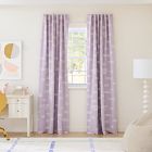 Open Box: Clipped Blocks Curtain With Blackout, Lavender, 48X96