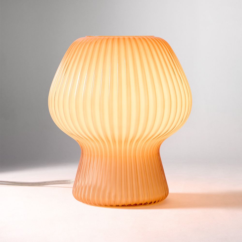 Ribbed Glass Table Lamp (9"–18")