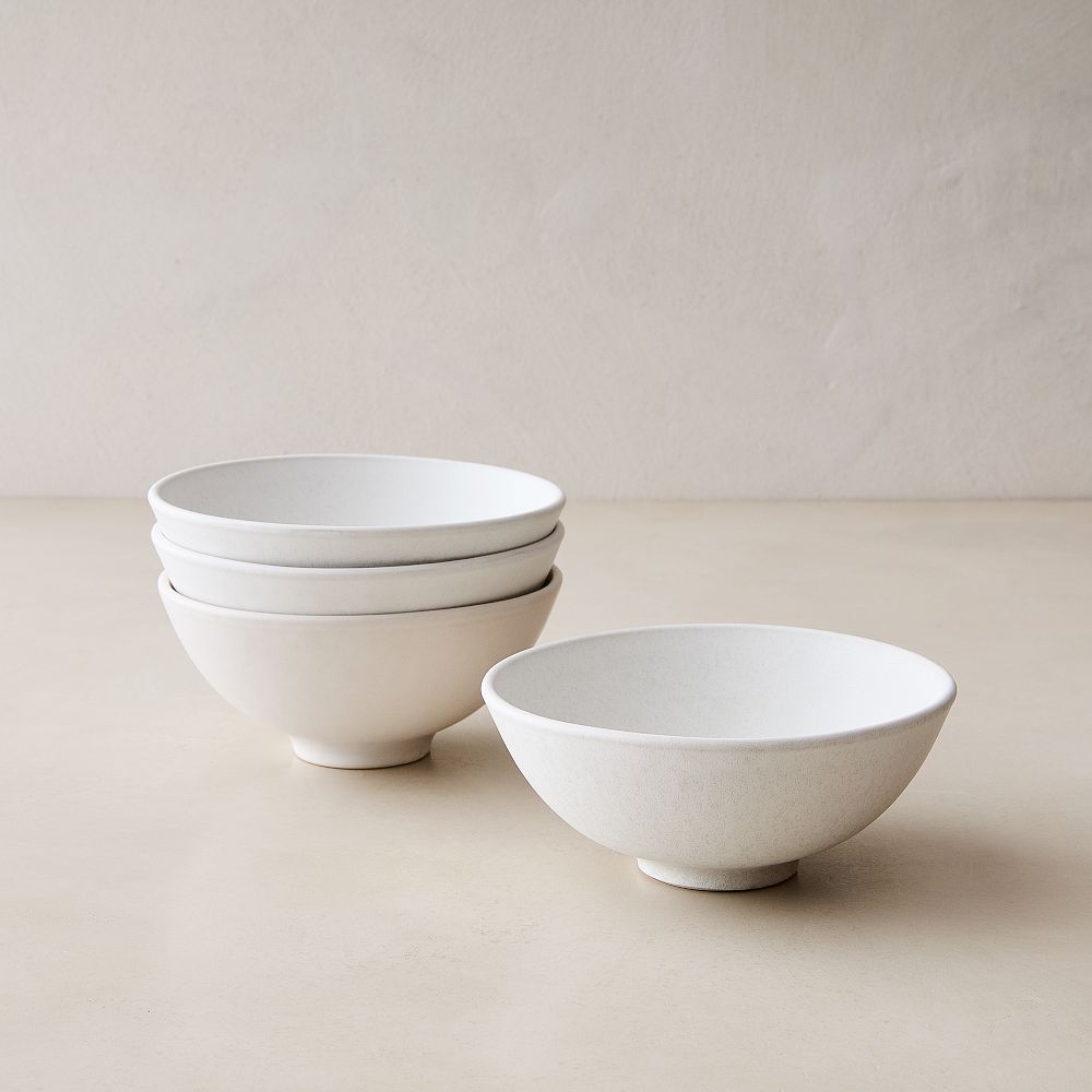 Kanto Stoneware Cereal Bowl Sets - Ice White, Set of 8