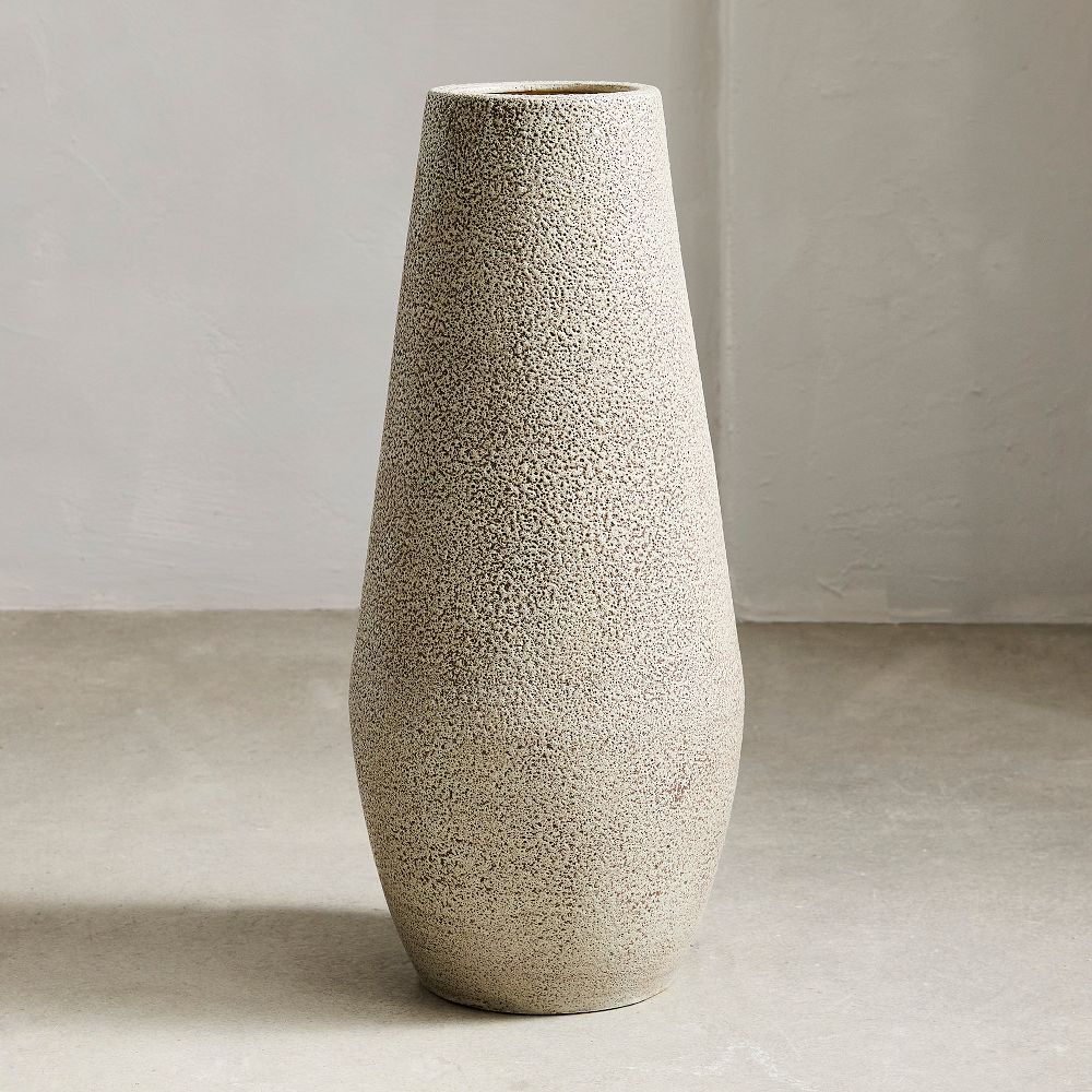 Sahar Ceramic Floor Vases, Gray
