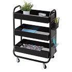 Rolling Craft Cart w/ Pegboard &amp; Basket