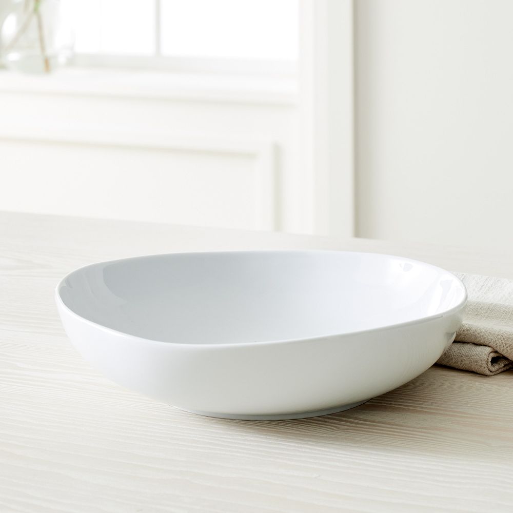 Organic Shaped Porcelain 11" Large Serving Bowl