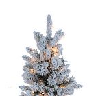 Pre-Lit Faux Narrow Flocked Pencil Pine Tree - 9'