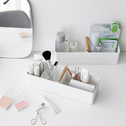 Yamazaki Slim Storage Box, White Steel | West Elm