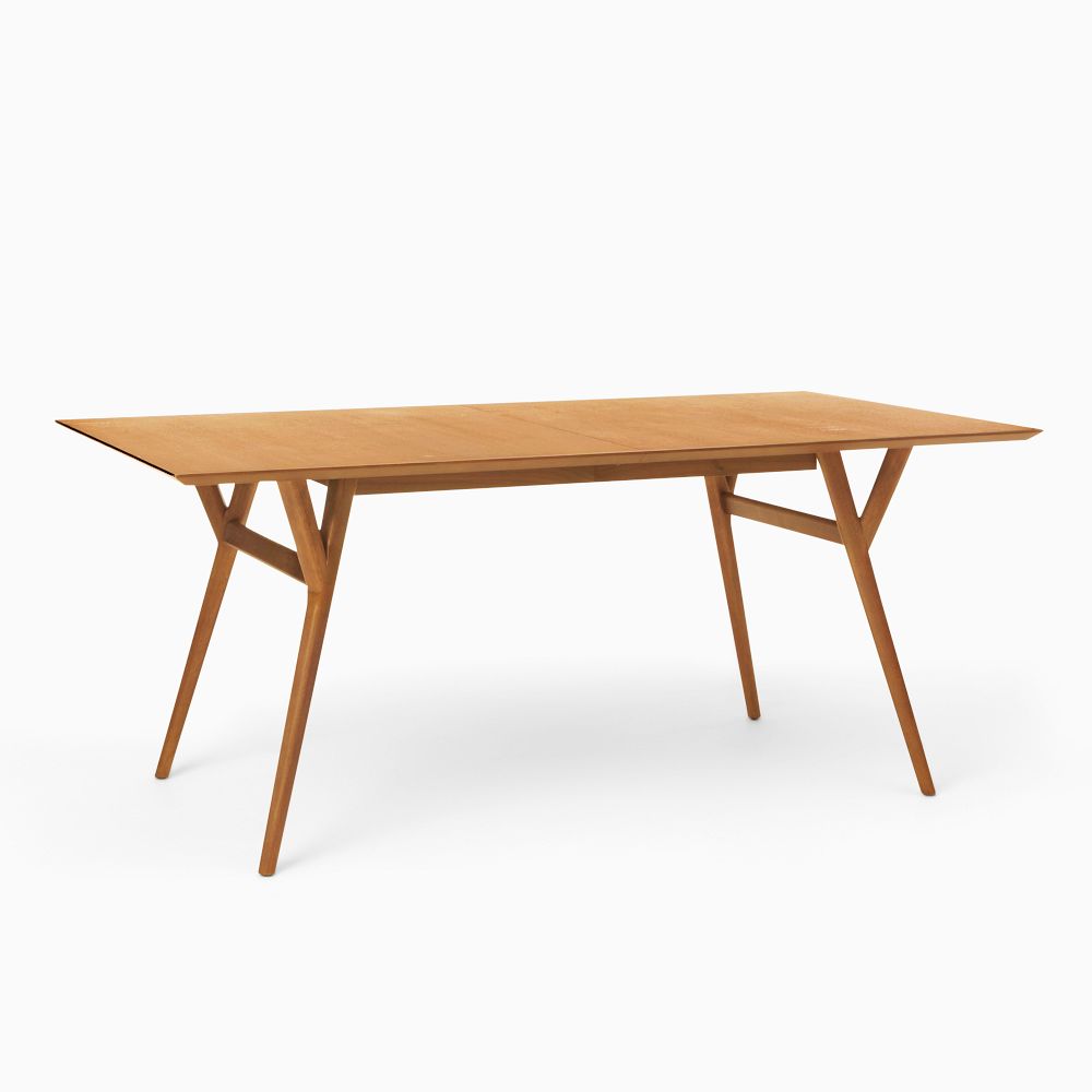 Mid-Century Extendable Dining Table (39"–92") - 60-80", Acorn
