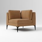 Open Box: Andes Petite Sectional (Dark Pewter Legs), Corner - Performance Chenille Crossweave Ochre