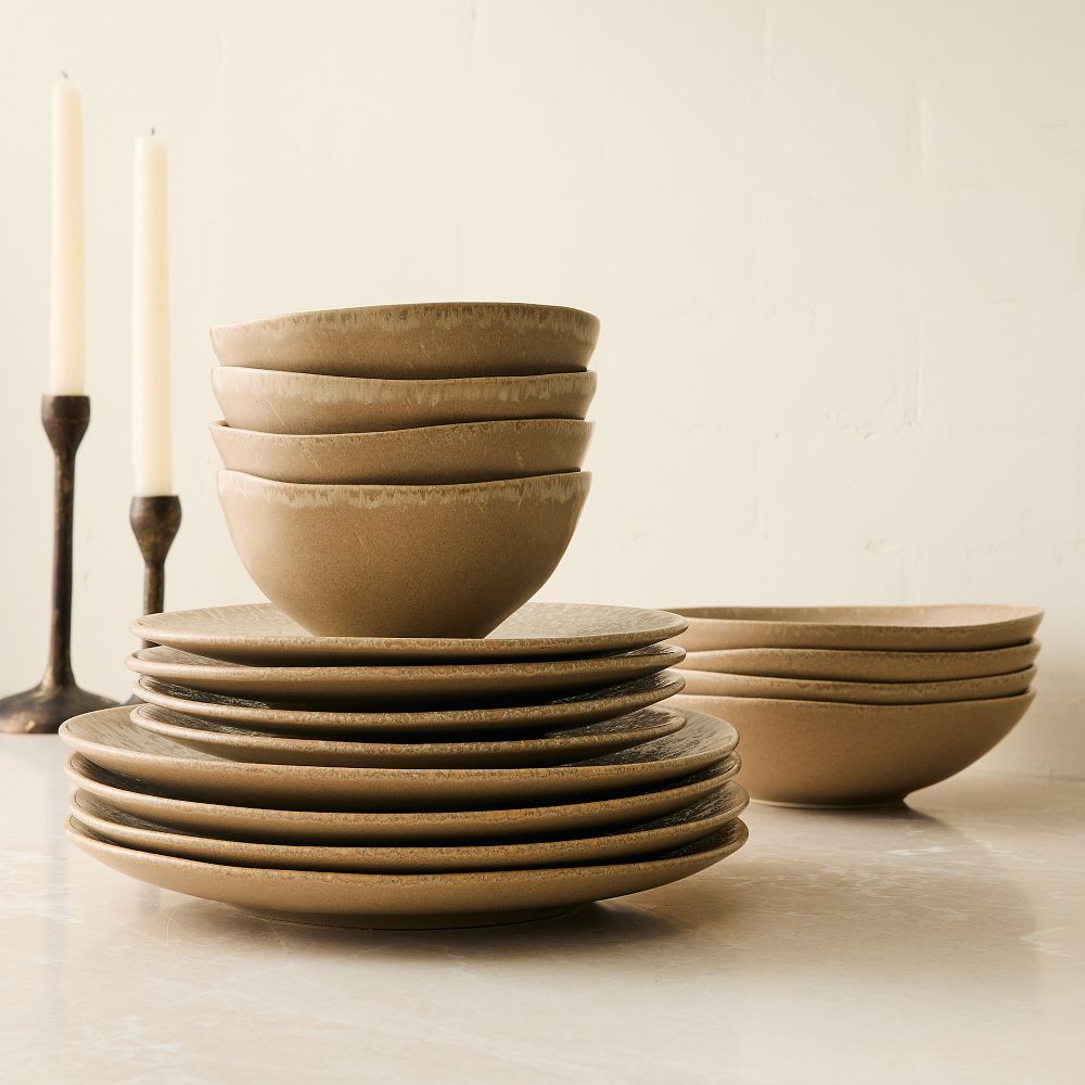 Oyku Stoneware Dinnerware (Set of 16) - Putty, Set of 16