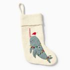 Open Box: Santa & Friends Felt Stocking, Narwhal with Lights
