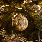 Gold Glitter Beaded Ball Ornament