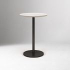 Orbit Restaurant Round Bar Table &ndash; Porcelain w/ Protective Metal Bumper