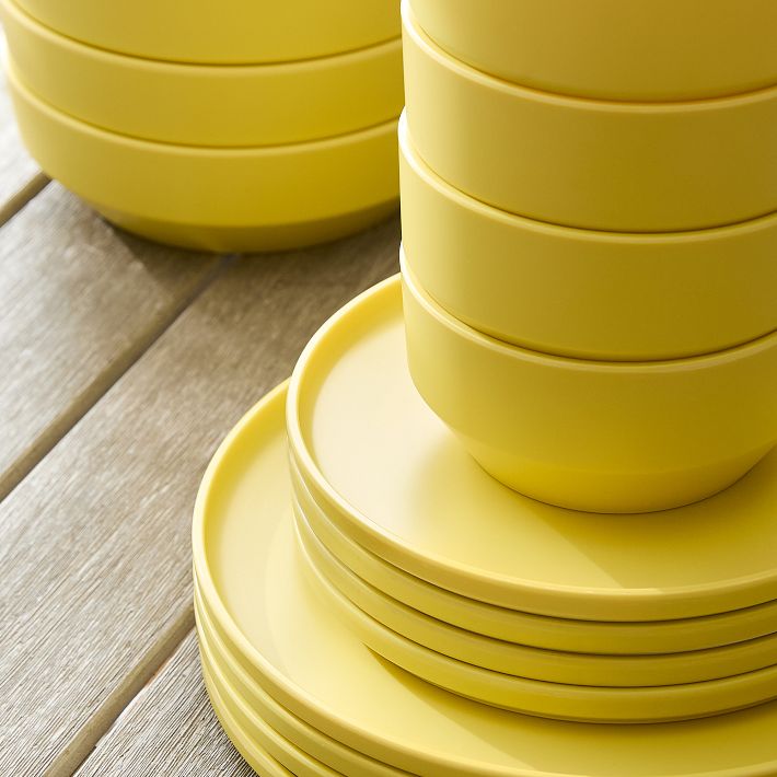 Modern Melamine Outdoor Dinnerware (Set of 16) West Elm