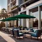 Contract Grade 11' Round Outdoor Patio Umbrella - Rustproof Aluminum Frame