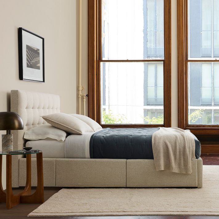 Emmett Tufted Side Storage Bed | West Elm
