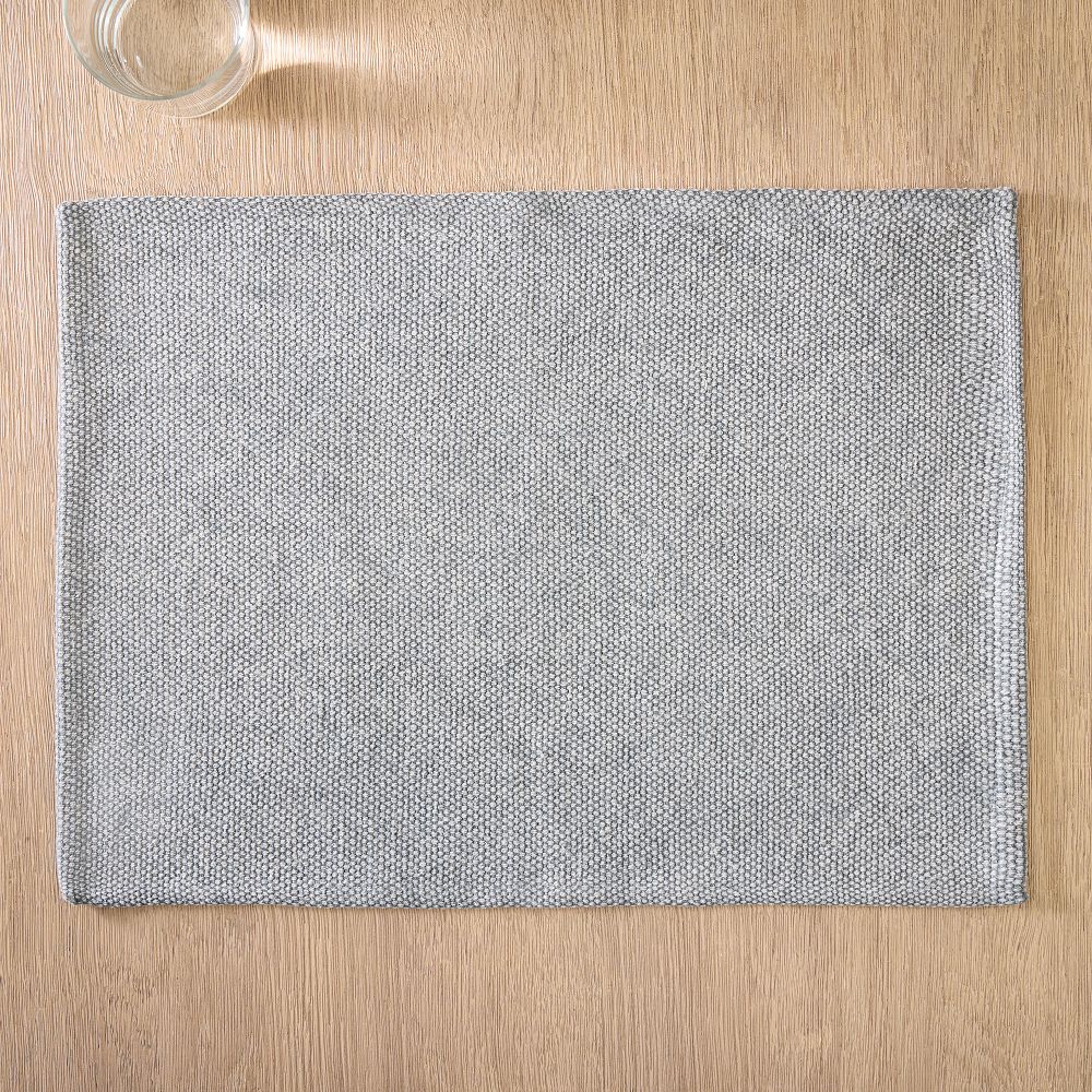 Textured Canvas Cotton Placemat Set of 8 I Platinum Color