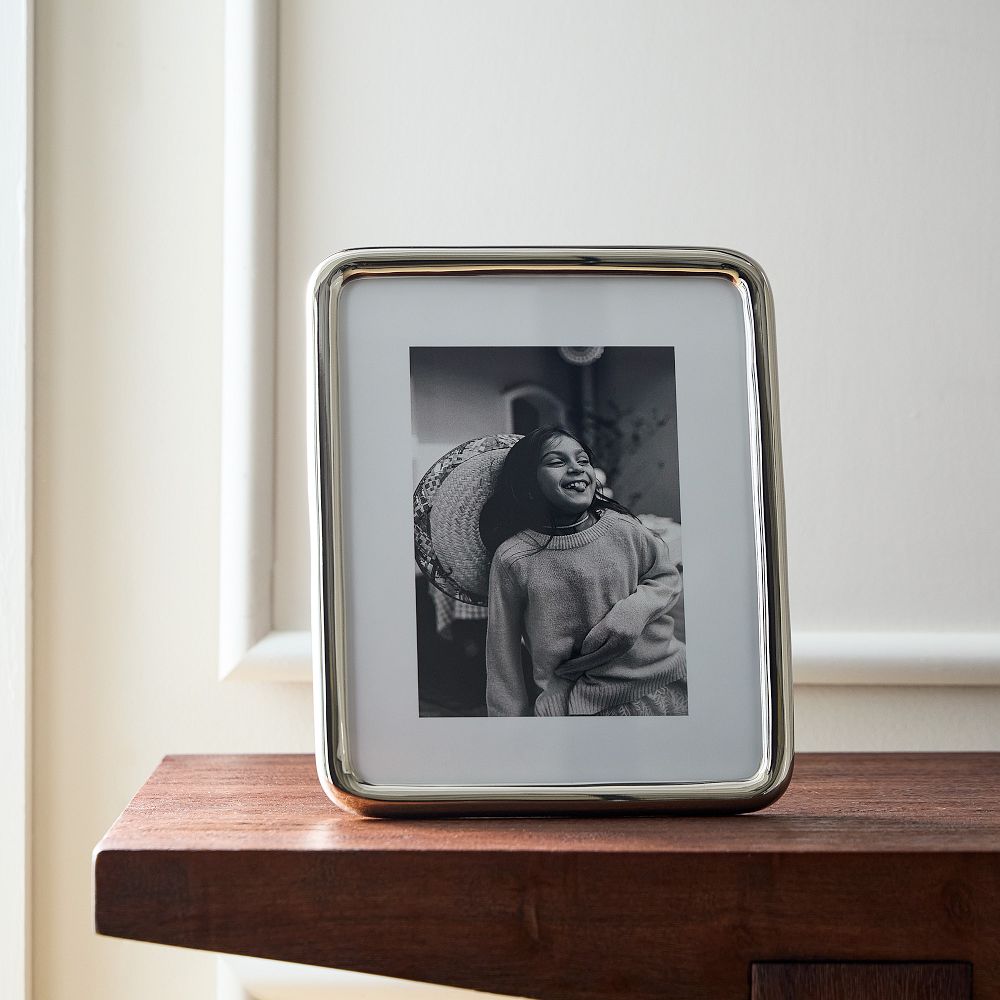 Modern Rounded Metal Tabletop Frames - Chrome, 8X10
