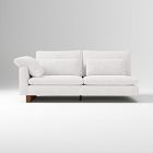 Open Box: Harmony Left Arm 2.5 Seater Sofa - Performance Coastal Linen White, Dark Walnut Leg