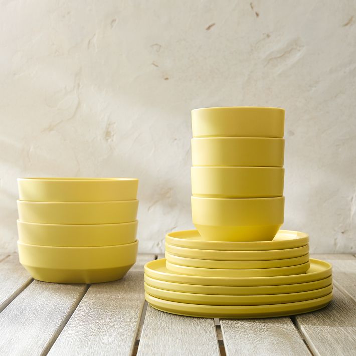 Modern Melamine Outdoor Dinnerware (Set of 16)