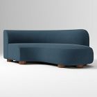 Open Box: Laurent  Right Arm Wedge Chaise - Performance Velvet Petrol, Cool Walnut