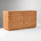 Open Box: Pierce & Ward Burl Wood 6-Drawer Dresser (60") - Light Nutmeg