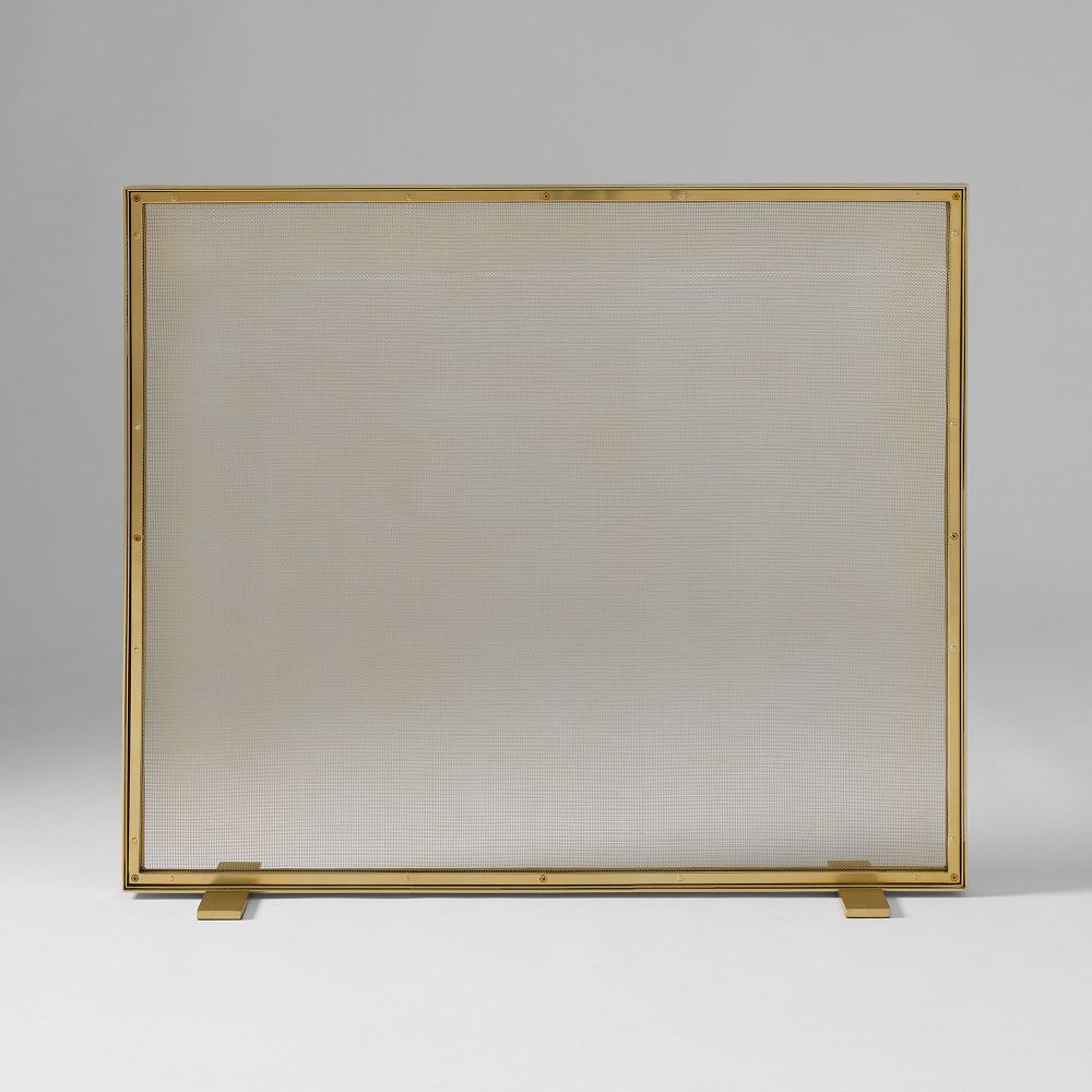 Thin Metal Fireplace Screen-Medium