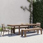 Portside Outdoor Extendable Dining Table (76.5&quot;&ndash;106&quot;), Benches &amp; Granada Chairs Set