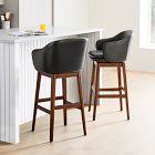 Wayne Leather Swivel Bar &amp; Counter Stools