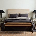 Oak &amp; Stainless Steel Leather Bench (59")