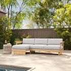 Anton Outdoor Teak 2-Piece Chaise Sectional (98")