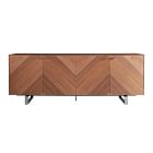 Chevron Walnut Media Console (79&quot;)