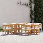 Monterey Outdoor Teak Extendable Dining Table (77"&ndash;107") &amp; Dining Chairs Set