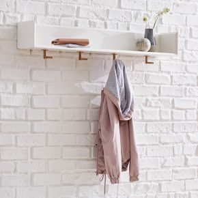 Nolan Wall Shelf with Hooks - Modern Entryway Storage | West Elm