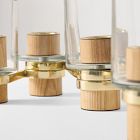 Wood &amp; Metal Votive Centerpiece Holder