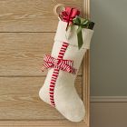 Felt Striped Bow Stocking