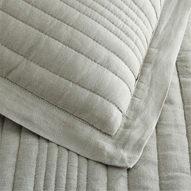 European Flax Linen Linework Quilt & Shams
