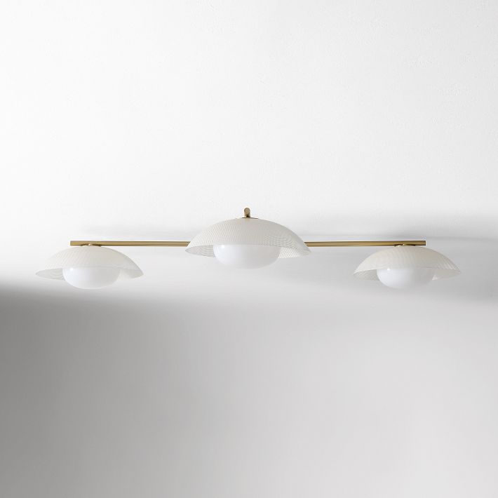 Bezel 3-Light Glass Flush Mount - Modern Lighting Fixture