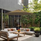 Premium 11' Round Outdoor Patio Umbrella - Rustproof Aluminum Tilt Frame